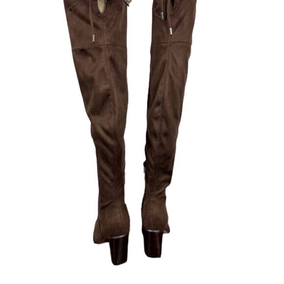 NWT MARC FISHER OKUN TALL HERLED BOOTS IN COLOR DARK BROWN WOMENS SIZE 7.5 - Picture 2 of 9